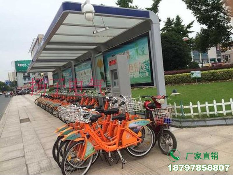 荆州地铁站共享单车存放亭